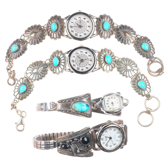 6"-7" Vintage Southwestern/Navajo sterling silver watch bands/tips