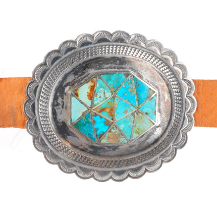 Big Roger Skeet Jr Vintage Navajo Blue Gem turquoise sterling silver concho belt