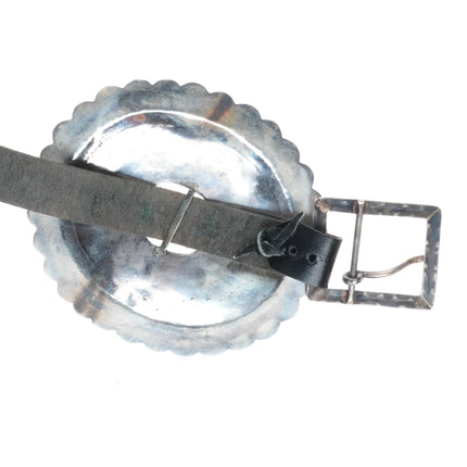 Big Vintage Navajo First Phase style sterling silver nicely stamped concho belt