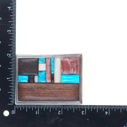 Vintage Native American/Southwest sterling silver Ironwood/turquoise belt buckle