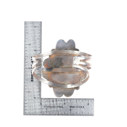 5.8" Vintage Navajo sterling silver cuff bracelet with nice Royston turquoise