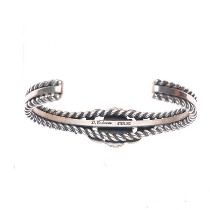 6.4"D Cadman Navajo sterling silver high grade spiderweb turquoise cuff bracelet