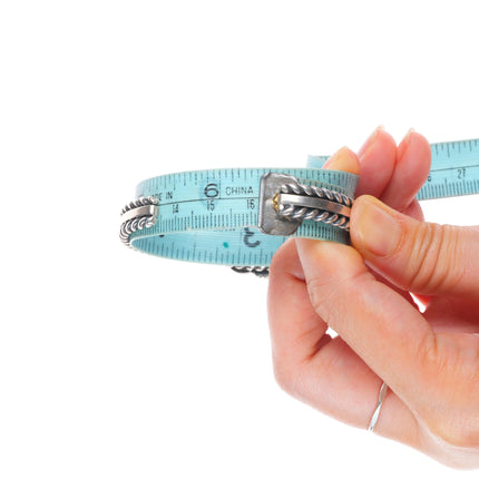 6.4"D Cadman Navajo sterling silver high grade spiderweb turquoise cuff bracelet