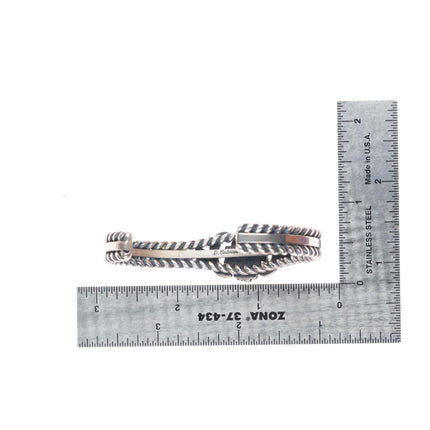 6.4"D Cadman Navajo sterling silver high grade spiderweb turquoise cuff bracelet