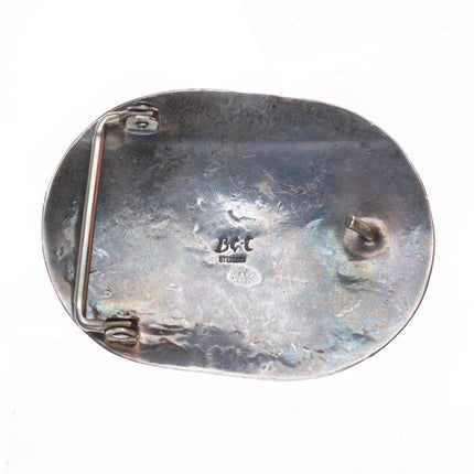 Vintage Becenti Navajo sterling silver storyteller belt buckle