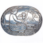 Vintage Becenti Navajo sterling silver storyteller belt buckle