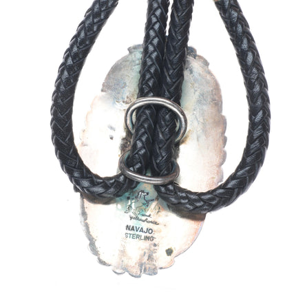 Frank Yellowhorse Navajo heavy turquoise/multi-stone intarsia inlay bolo tie