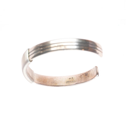 6.3" Steven Apachito Navajo sterling silver modernist cuff bracelet