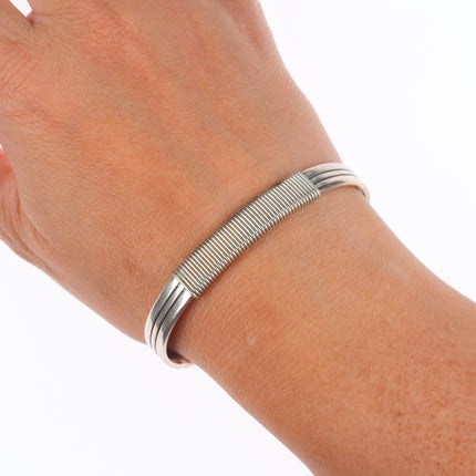 6.3" Steven Apachito Navajo sterling silver modernist cuff bracelet