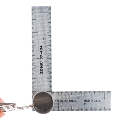 Large J Navajo sterling silver wide bail cross pendant for beaded necklace