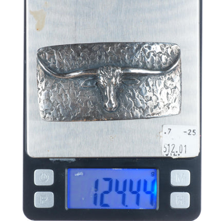 Retired James Avery Sterling silver Texas Longhorn belt buckle