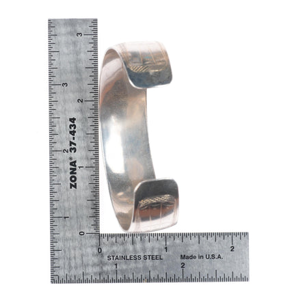 7.5" Tom WMS Tlingit Northwest coast sterling silver carved cuff bracelet