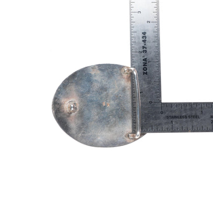 Vintage KS Southwestern modernist sterling silver azurite belt buckle