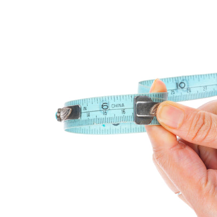 6.5" Simplicio Zuni sterling silver turquoise/coral row cuff bracelet