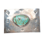 Vintage Navajo sterling silver belt buckle with center turquoise stone