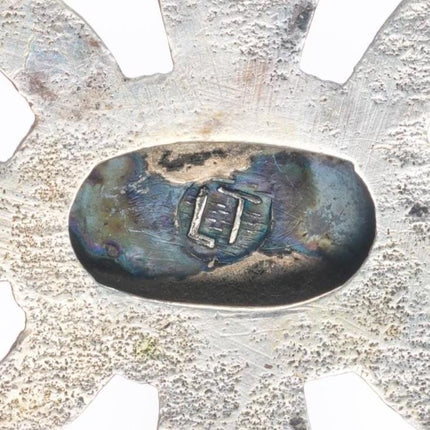 Lorenzo Tortalita Kewa sterling silver vintage belt buckle with turquoise