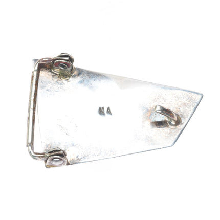 NA Vintage Southwestern modernist sterling silver turquoise, onyx belt buckle