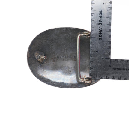 Evelyn Yazzie Navajo vintage sterling silver turquoise nugget belt buckle