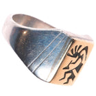 sz13 Mitchel Sockyma Hopi 14k gold sterling silver Kokopelli men's ring