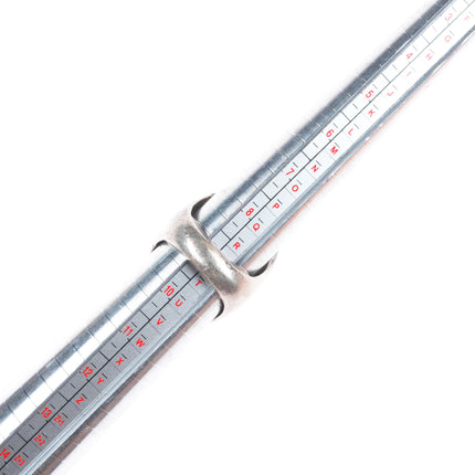 sz9 Heavy Vintage Zuni sterling silver turquoise channel inlay swirl ring