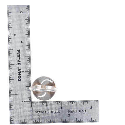 sz9 Vintage Zuni sterling silver hummingbird turquoise ring