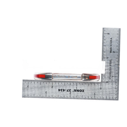 6" Troy Natachu Zuni sterling silver Mediterranean coral inlay cuff bracelet