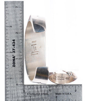 6.1" Lonn Parker Navajo sterling silver multi-stone inlay cuff bracelet/earrings