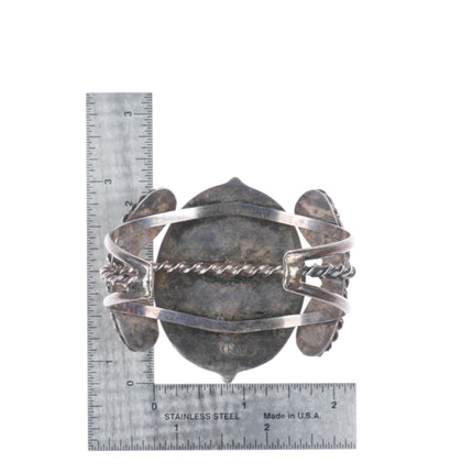 6.5" c1950's Arizona Gem Silica sterling silver Navajo cuff bracelet