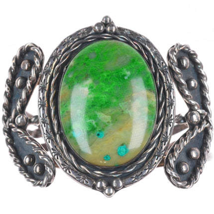 6.5" c1950's Arizona Gem Silica sterling silver Navajo cuff bracelet