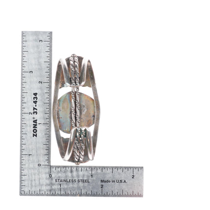 6.2" Vintage Navajo sterling silver high grade turquoise cuff bracelet RJ Jr