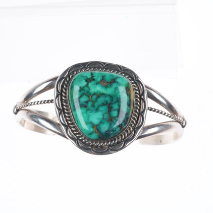6.1" Vintage Navajo sterling silver high grade turquoise cuff bracelet