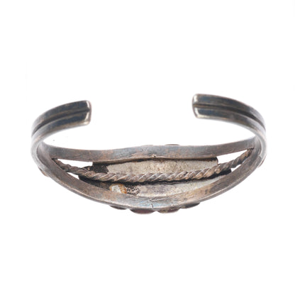 6.6" c1930's Navajo ingot silver Sleeping Beauty turquoise cuff bracelet