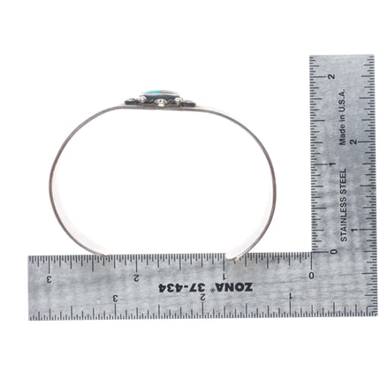 6.6"  1940's Navajo sterling silver high grade turquoise snakes cuff bracelet