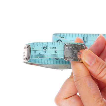 6.6"  1940's Navajo sterling silver high grade turquoise snakes cuff bracelet