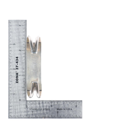 6.25" Vintage Zuni sterling silver needlepoint turquoise stacker cuff bracelet