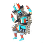 Gary-Pauline Vacit Zuni sterling silver turquoise rainbow dancer pendant/pin