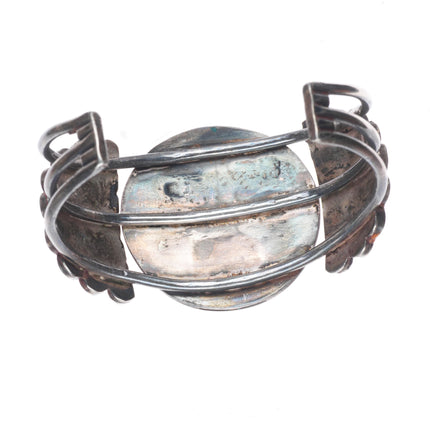 6.75" 40's-50's vintage Zuni sterling silver rainbow man inlay cuff bracelet