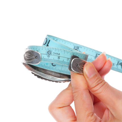 6.75" Chunky c1940's Navajo sterling silver cuff bracelet large turquoise