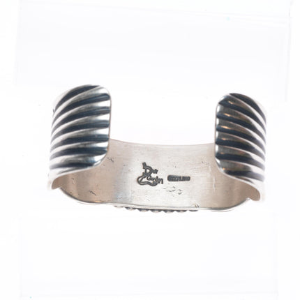 6.4" Delbert Gordon Navajo sterling silver deep stamped/chiseled cuff bracelet