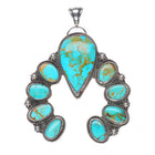 Large CB Gems southwestern sterling silver naja pendant w/ high grade turquoise