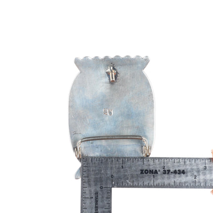 Vintage Navajo sterling silver modernist shadowbox belt buckle AC