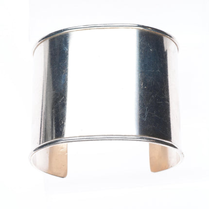6.75" Vintage Joe Paul Navajo sterling silver wide band plain cuff bracelet