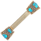 Nelson Walley 14k gold/sterling silver/turquoise southwestern watch tips
