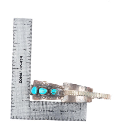 Vintage Harry H Begay Navajo sterling silver ladies watch tips w/turquoise