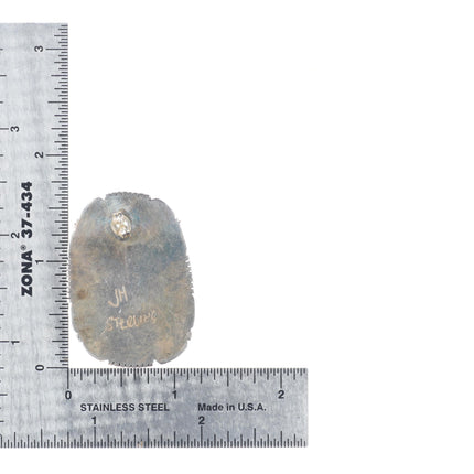 JH Navajo sterling silver ribbon boulder turquoise large earrings