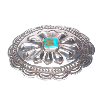 1940's Vintage Navajo sterling silver turquoise concho pin/brooch w/turquoise