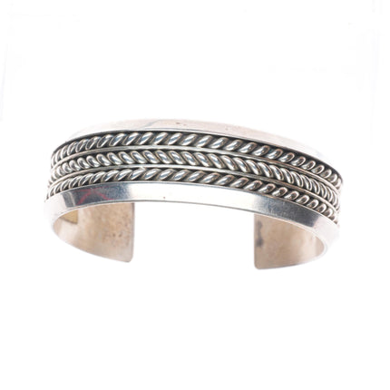 6.25" Tom Hawk Navajo sterling silver braided heavy cuff bracelet