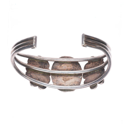 6.6" 30's-40's Vintage Navajo or Zuni sterling silver turquoise cuff bracelet