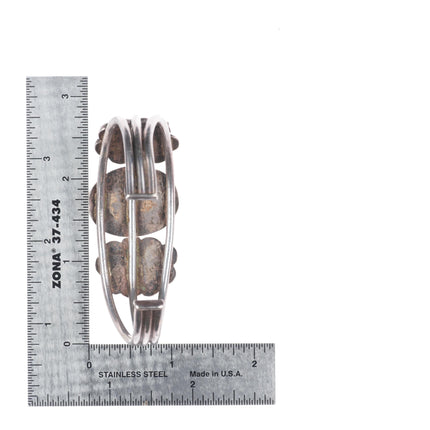 6.6" 30's-40's Vintage Navajo or Zuni sterling silver turquoise cuff bracelet