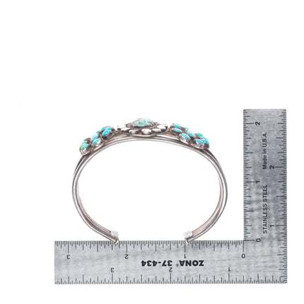 6.6" 30's-40's Vintage Navajo or Zuni sterling silver turquoise cuff bracelet